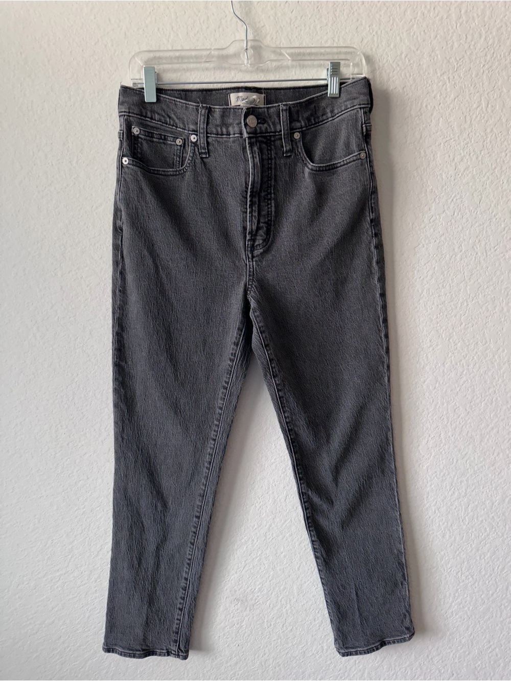 Madewell The Perfect Vintage Jean Faded Black High Rise Tapered Denim Size 28